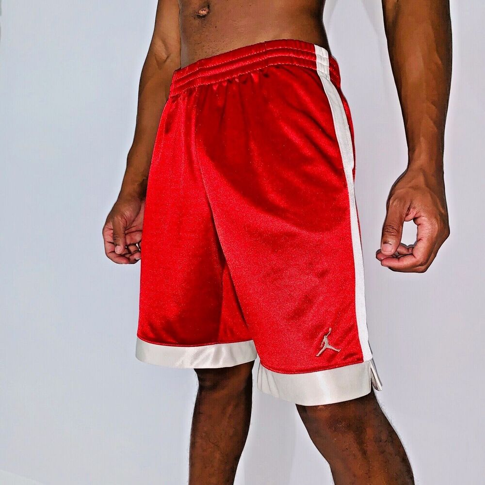 Jordan Vintage Super Rare Basketball Dazzle Shorts Sky Red White YL